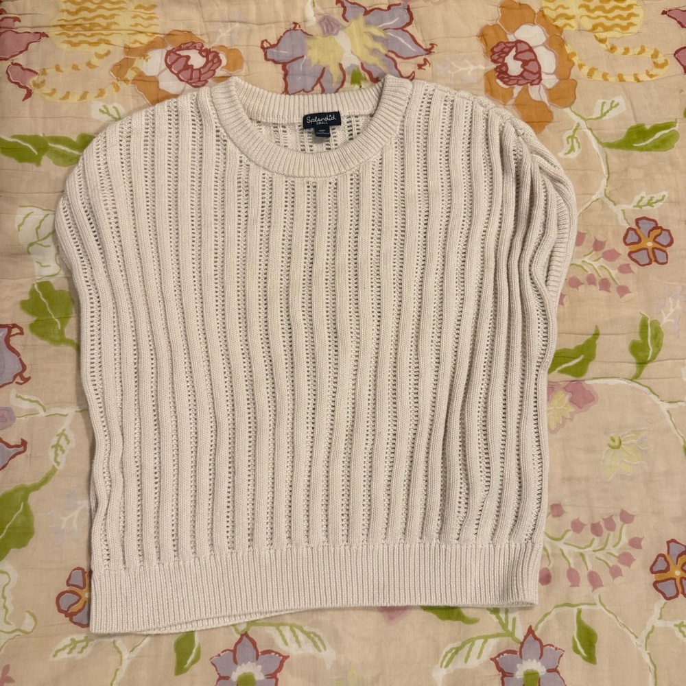 Splendid Women's White Sleeveless Sweater